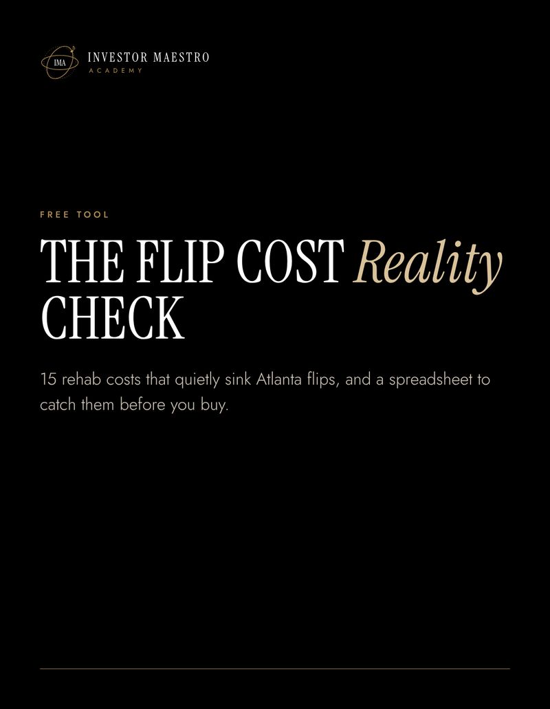 Cover of The Flip Cost Reality Check checklist